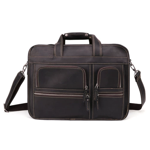 Оригинальная кожаная сумка на одно плечо, ноутбук, бизнес-версия, из натуральной кожи, воловья кожа, 17 дюймов