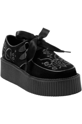 taobao agent Spot killstar embroidered vast dark Gothic hot girl black thick stradie lo shoes small black shoes