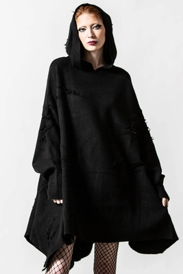 taobao agent Demi-season woolen hat with hood, long trench coat, sweater, sweatshirt, maxi length