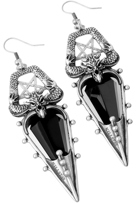 taobao agent Killstar Gothic Dark Retro Witch Black Crystal Dragon Crystal Pendant Earrings Silver Tie Ling Necklace