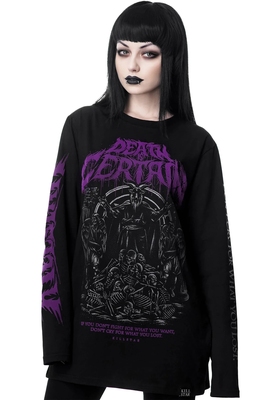 taobao agent Spot killstar Diablo hot girl sub -cultural printed loose long -sleeved sweater T -shirt