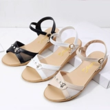 Летние сандалии, комфортная обувь для беременных для матери, из натуральной кожи, мягкая подошва, для среднего возраста, большой размер