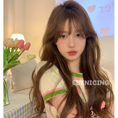 taobao agent Wig female long curly hair anchor Daily celebrities are naturally realistic lolita summer sweet new JK full set