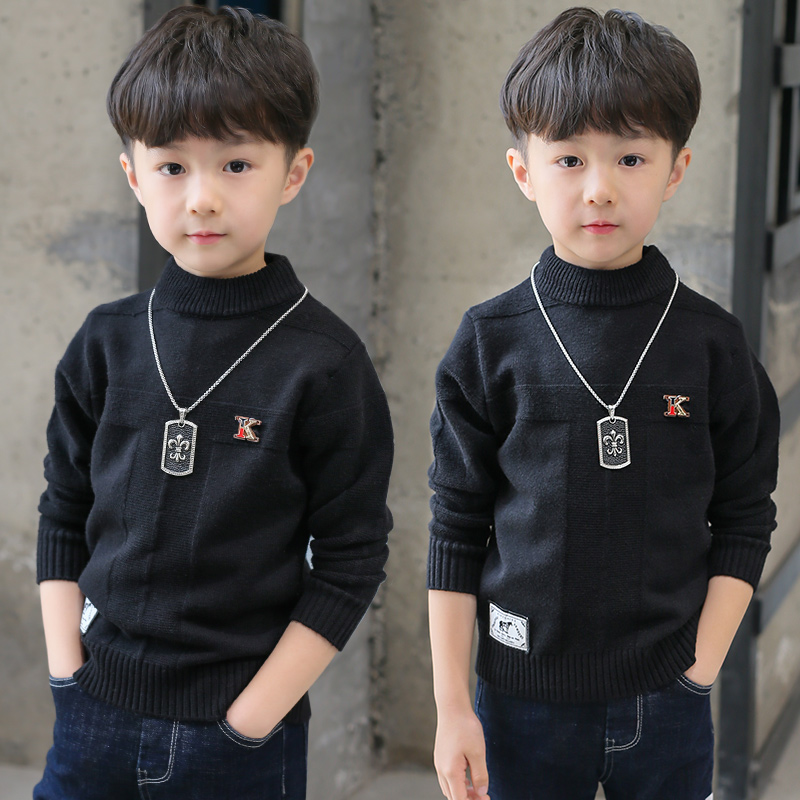 Children's clothing, boys' sweaters, pullovers, autumn and winter models, thickening, winter, little boys, big children, children's knitted sweaters