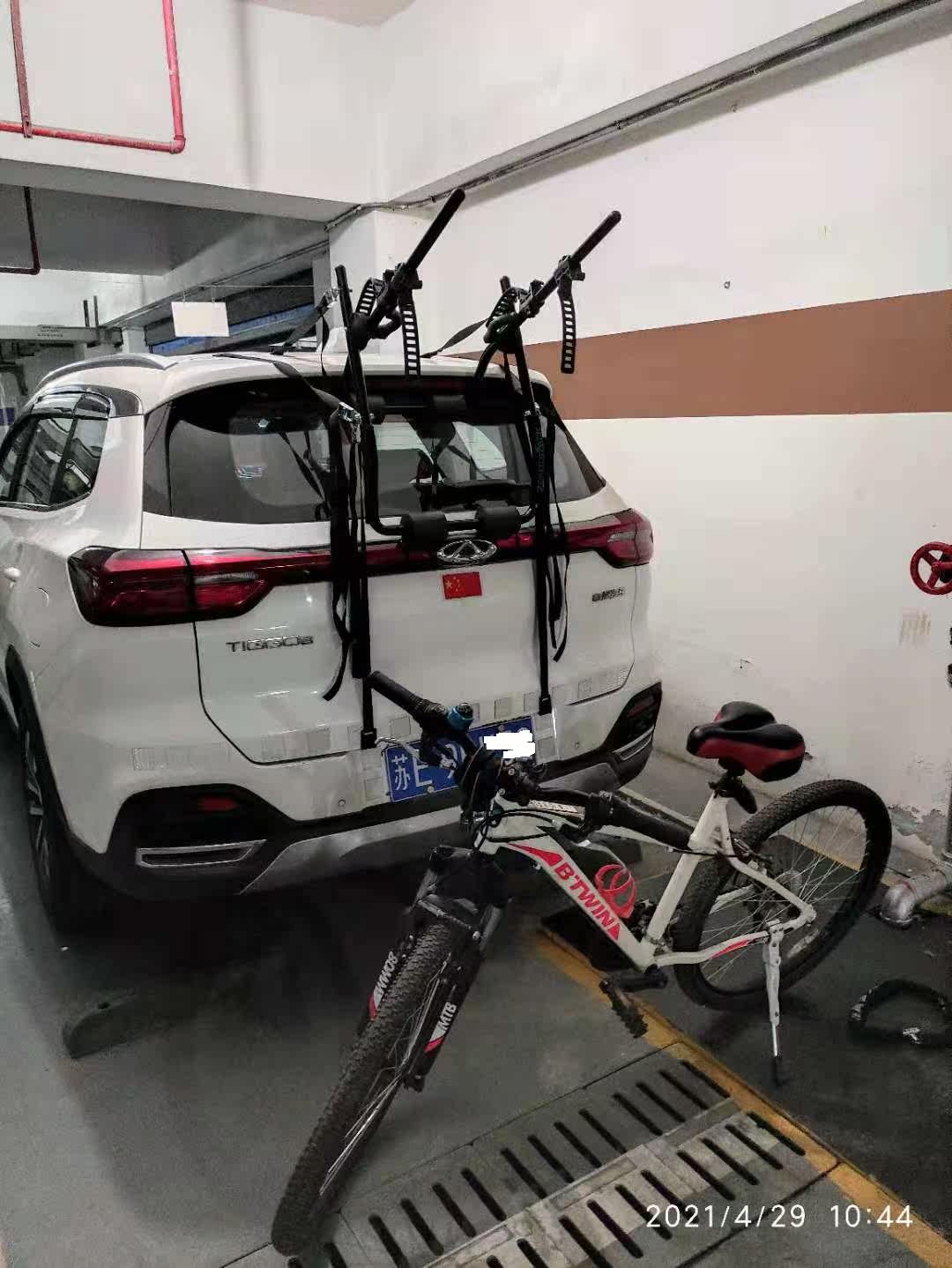 真圖車載汽車自行車架車尾架懸掛架後掛式單車架掛三輛不阻車牌