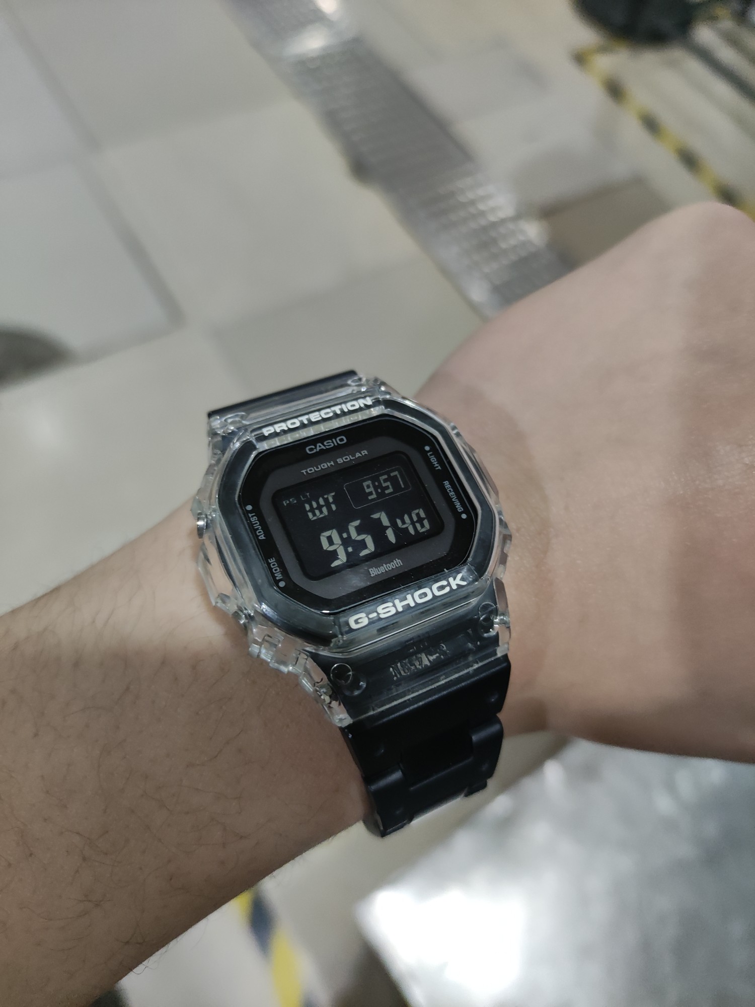 卡西欧手表带树脂gshock方块冰韧透明表壳带替换DW-5600/5610改装