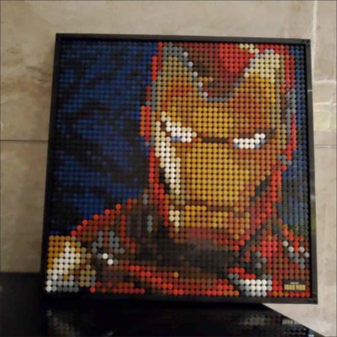 LEGO乐高平面拼图像素画积木玩具钢铁侠男孩男生成人礼物31199