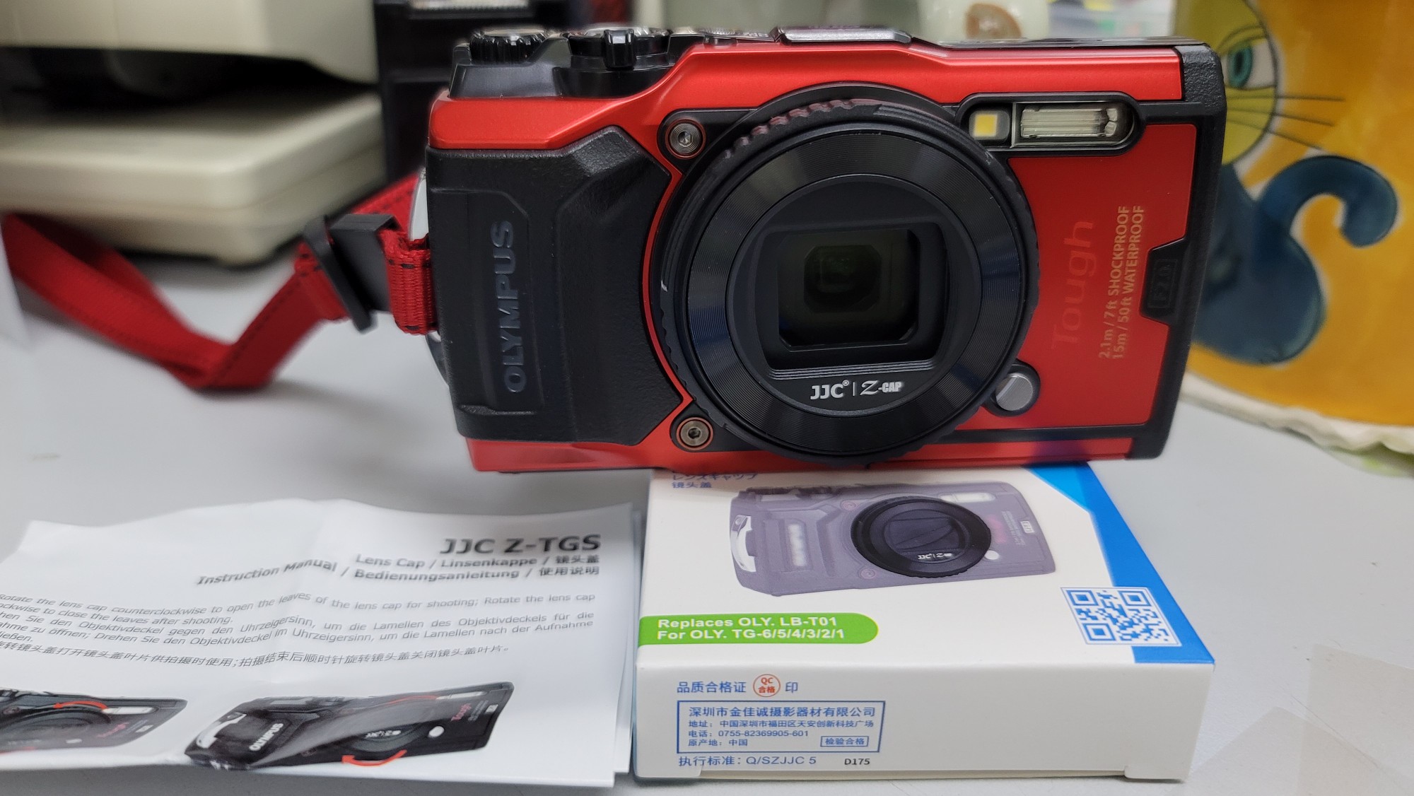 JJC 適用奧林巴斯LB-T01鏡頭蓋Olympus TG6/TG5/TG4/TG3/TG2/TG1保護蓋潛水相機配件