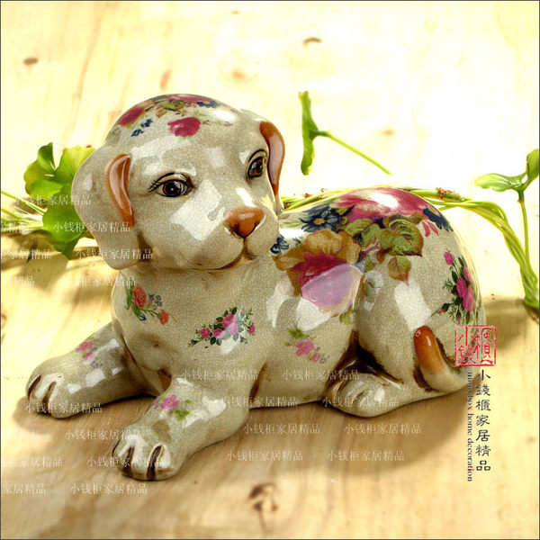 Античный керамика собака день рождения подарок женщина друг зодиак домой декоративный украшение любители выйти замуж подарок модель между