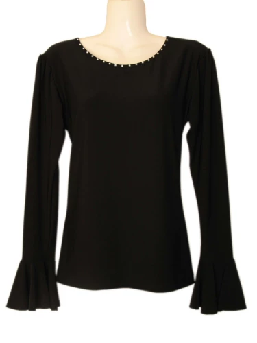 Милый черный длинный лонгслив, цветной мегафон, свободный прямой крой, средней длины, облегающий крой