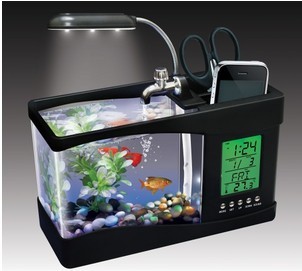 

Оригинальный подарок USB Desktop Fish Aquarium LED Clcok Light Lamp