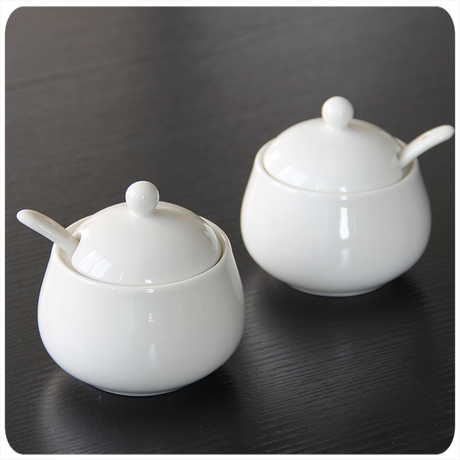 陶趣居白瓷调味料罐白糖罐调味瓶酱料瓶欧式咖啡配件厨房用品