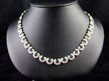 意大利设计师设计 华丽水晶绿宝石项链颈链 礼服首饰品