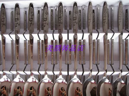 Оригинальные твердые серебряные палочки для еды из нержавеющей стали, ложка, комплект, Южная Корея