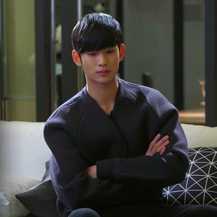 来自星星的你同款 金秀贤都敏俊明星同款拉链修身夹克 男士外套