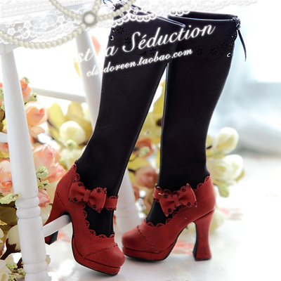 taobao agent 【C.L.S.】 1/3bjd-SD16/SDGR/DD/DDDDDY carved two-piece Japanese boot-red and black