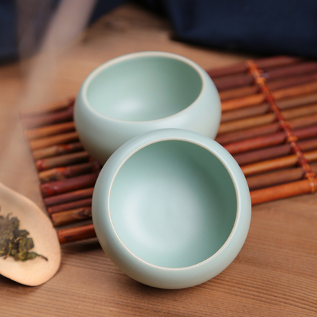 龙泉青瓷汝瓷小杯子  汝窑茶杯大号主人品茗杯个人单杯陶瓷功夫茶具龙