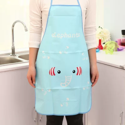 Cartoon waterproof apron, pleated skirt sleevless, Korean style