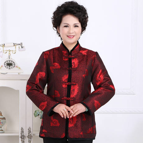 老年人唐装女中老人女装春秋装外套60-70岁妈妈装冬季奶奶装上衣
