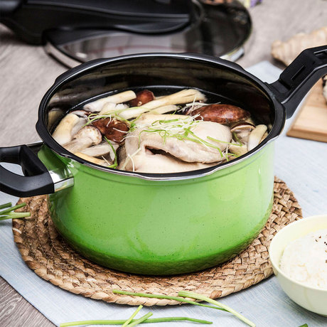 德国wmf福腾宝 naturamic奈彩米绿色压力锅高压锅4.5l