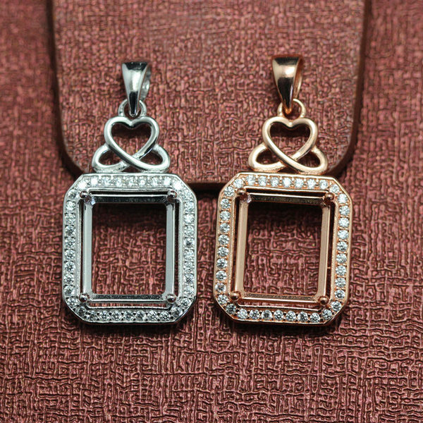 Прямоугольная подвеска, ожерелье, инкрустация камня, японские и корейские, в корейском стиле, серебро 925 пробы, с драгоценным камнем