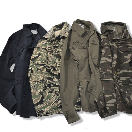 佳仕琪wtaps军工装质感虎纹迷彩army m65军事夹克外套jacket