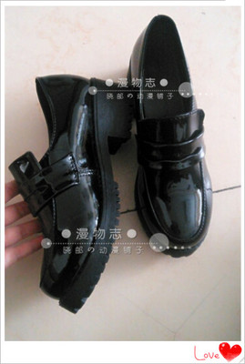 taobao agent Bakery cos jk uniform shoes Japanese high -heeled Japanese single shoes female middle school student black small leather shoes