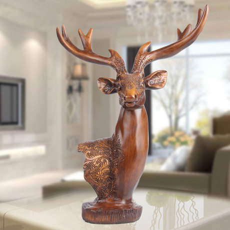 欧式风格鹿头装饰品家居工艺品摆件创意家居客厅酒柜隔层柜摆设物