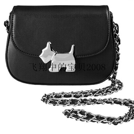 免税代购 新agatha/瑷嘉莎甜美真皮牛皮小皮包 镀银小狗包 现货