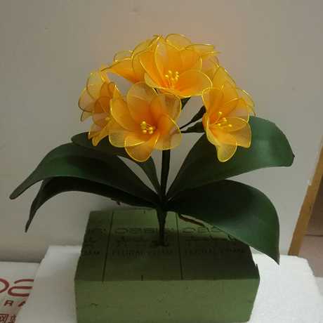 丝网花,丝网花成品,纯手工颜色造型均可订做 君子兰(盆景)