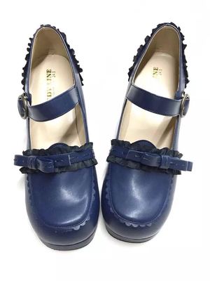 taobao agent Tibetan blue -colored lolita lace shoes BodyLine Lolita shoes