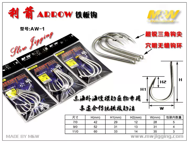 MW新款深海船钓串钩钓组SA-03夜光鱿鱼T型串钩钓组黄鸡金枪鱼钓组-Taobao