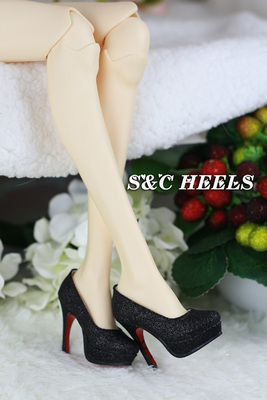 taobao agent {S & C} heels ultra -high heel high -heeled shoes BJD 3 -point female universal exclusive version of the star flashes black