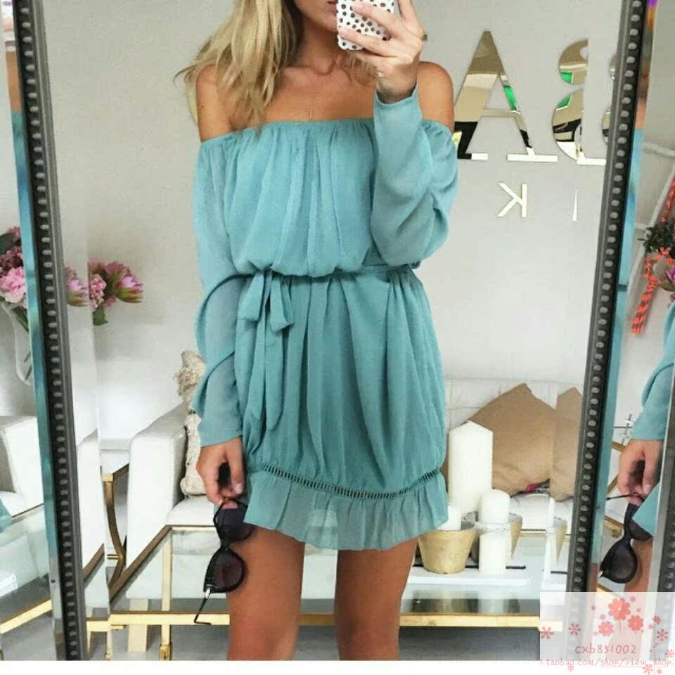 

Женское платье New Casual Off Shoulder Women's Casual Dresses Beach Dresses