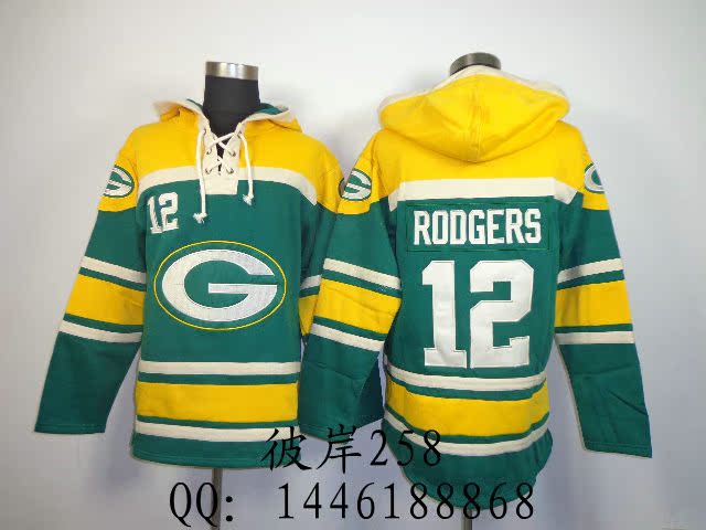 

Форма для гандбола Football clothing Green Bay Packers 12 Rodgers Green Hoodie