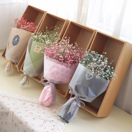 【牛皮纸包装】_满天星干花花束图片_干花花束价格_搭配分享 - 爱逛街