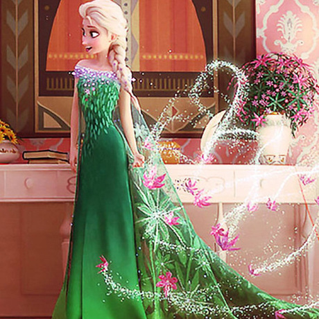 【绿色公主裙】_女童印花连衣裙图片_女王连衣裙价格_搭配分享 - 爱