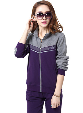 必列奇新款中老年运动套装女春秋三件套加大码女装妈妈广场舞衣服