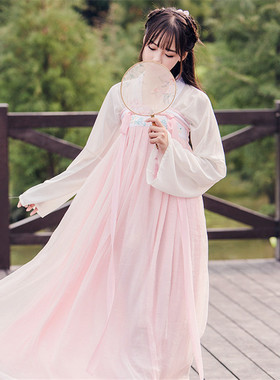 雪纺刺绣古风汉服女装夏季齐胸襦裙古装服装长裙大唐仙女清新淡雅