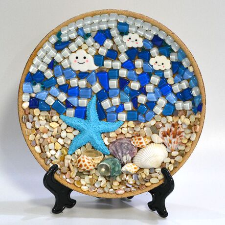 diy-儿童手工材料-活动材料-马赛克托盘材料包-海边款