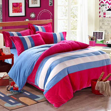 暖之家潮牌加厚天鹅绒四件套短毛绒水晶绒秋冬保暖法莱绒床单床品