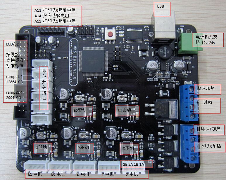 

Макетная плата MCU 3D MKS-BASE V1.0 RepRap Ramps1.4
