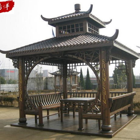 【防腐木凉亭】_八角凉亭图片_碳化木凉亭价格_搭配分享 - 爱逛街