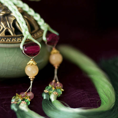 【纨绮汉服】——汉服配饰琉璃多宝双色流苏宫绦