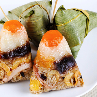 潮膳乐 八珍粽蛋黄鲜肉甜双拼粽子速食早餐 潮汕特产70gx6只