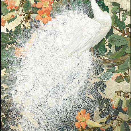 苏绣diy套件初学 白孔雀凌霄花 大画心50*60 新手入门礼品刺绣画