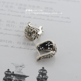 Retro ethnic earrings, silver 925 sample, ethnic style