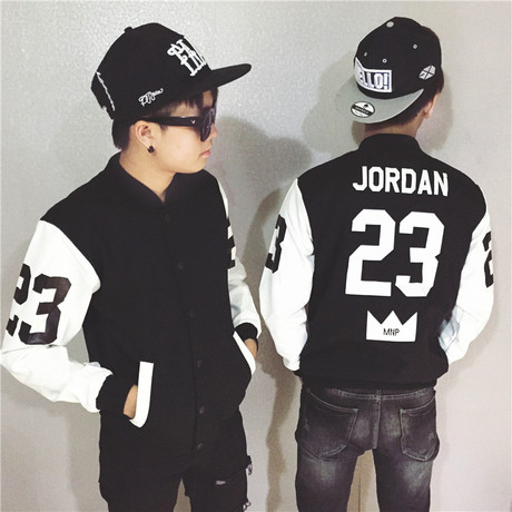 gd权志龙复古日系23号数字外套青少年秋冬棒球衣服男潮牌加厚男女