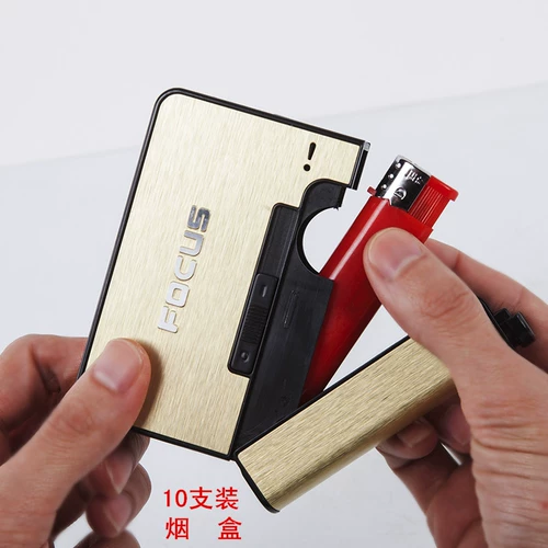 Зажигалка, ультратонкий портсигар, креативная трендовая коробка с гравюрой