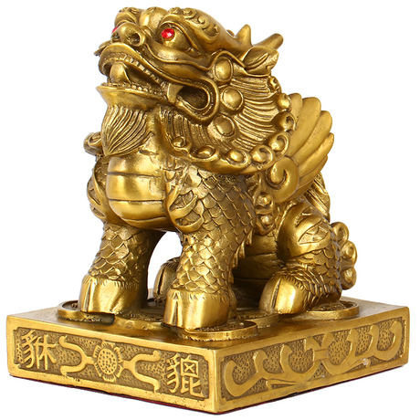 纯铜招财貔貅摆件一对 招财旺宅保平安风水皮丘家居工艺开业礼品